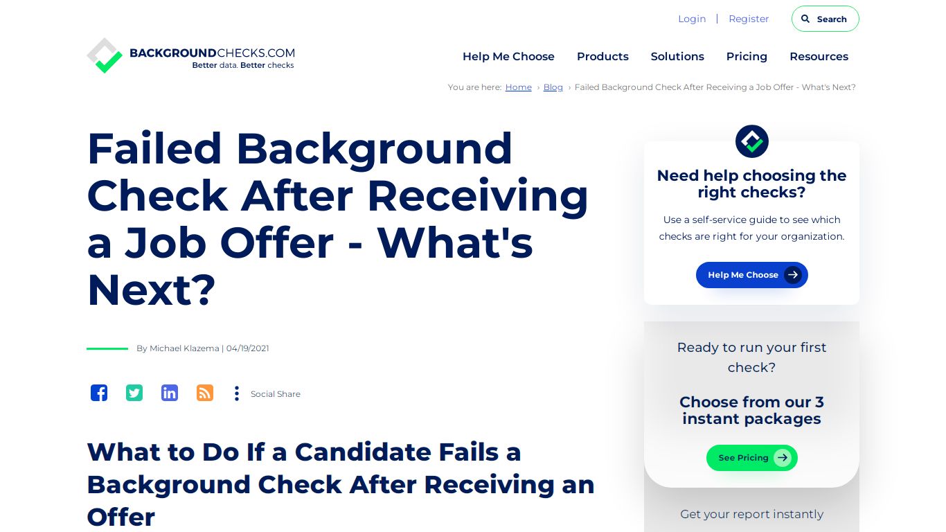 Failed Background Check After Receiving a Job Offer - What's Next?