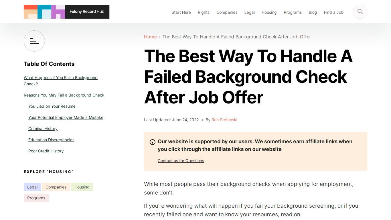 The Best Way To Handle A Failed Background Check After Job Offer ...