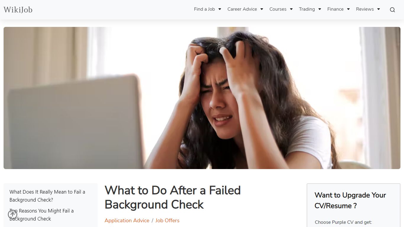 What to Do After a Failed Background Check After Job Offer - WikiJob