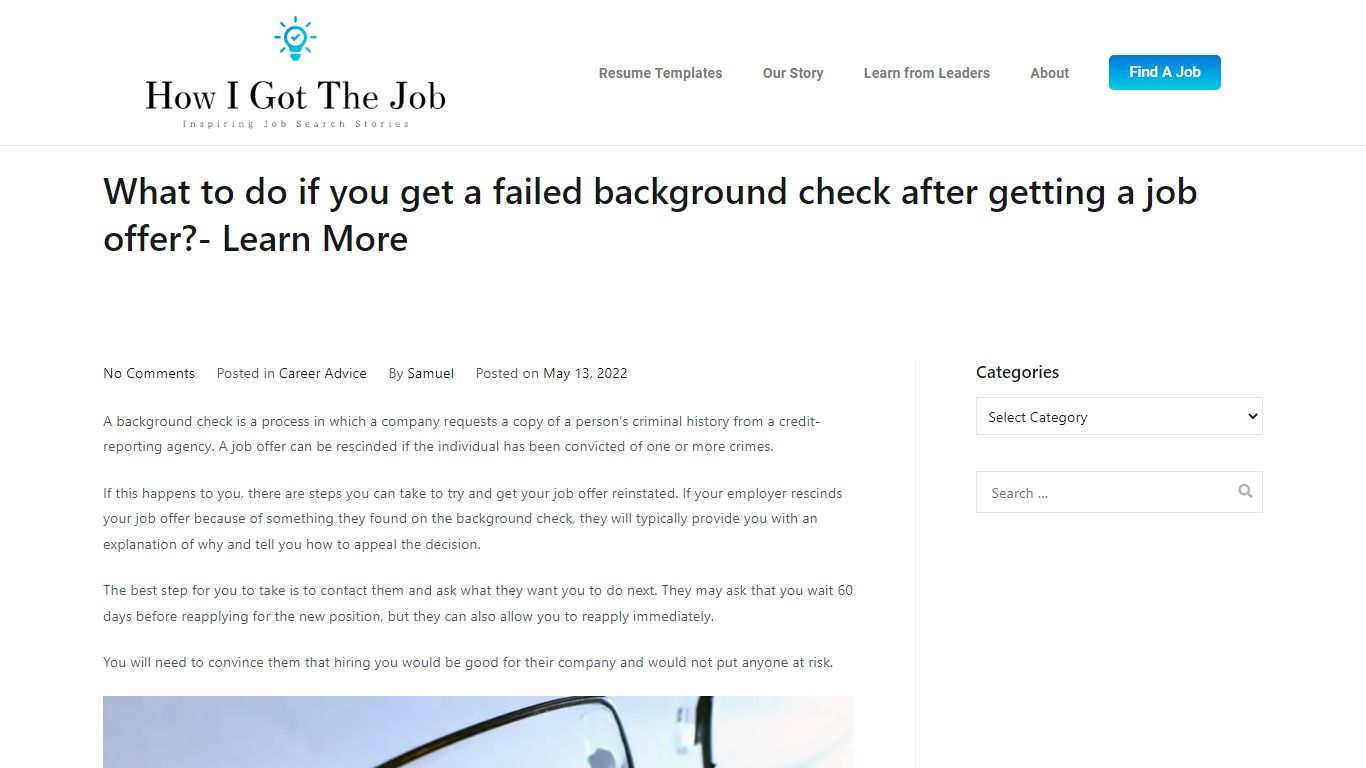 What to do if you get a failed background check after getting a job ...